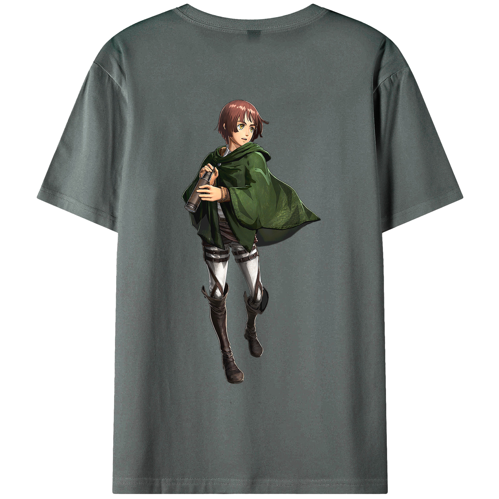 （画像用） 進撃の巨人 Attack on Titan 綿100％ メンズ半袖Tシャツ（バックプリント） 通気性